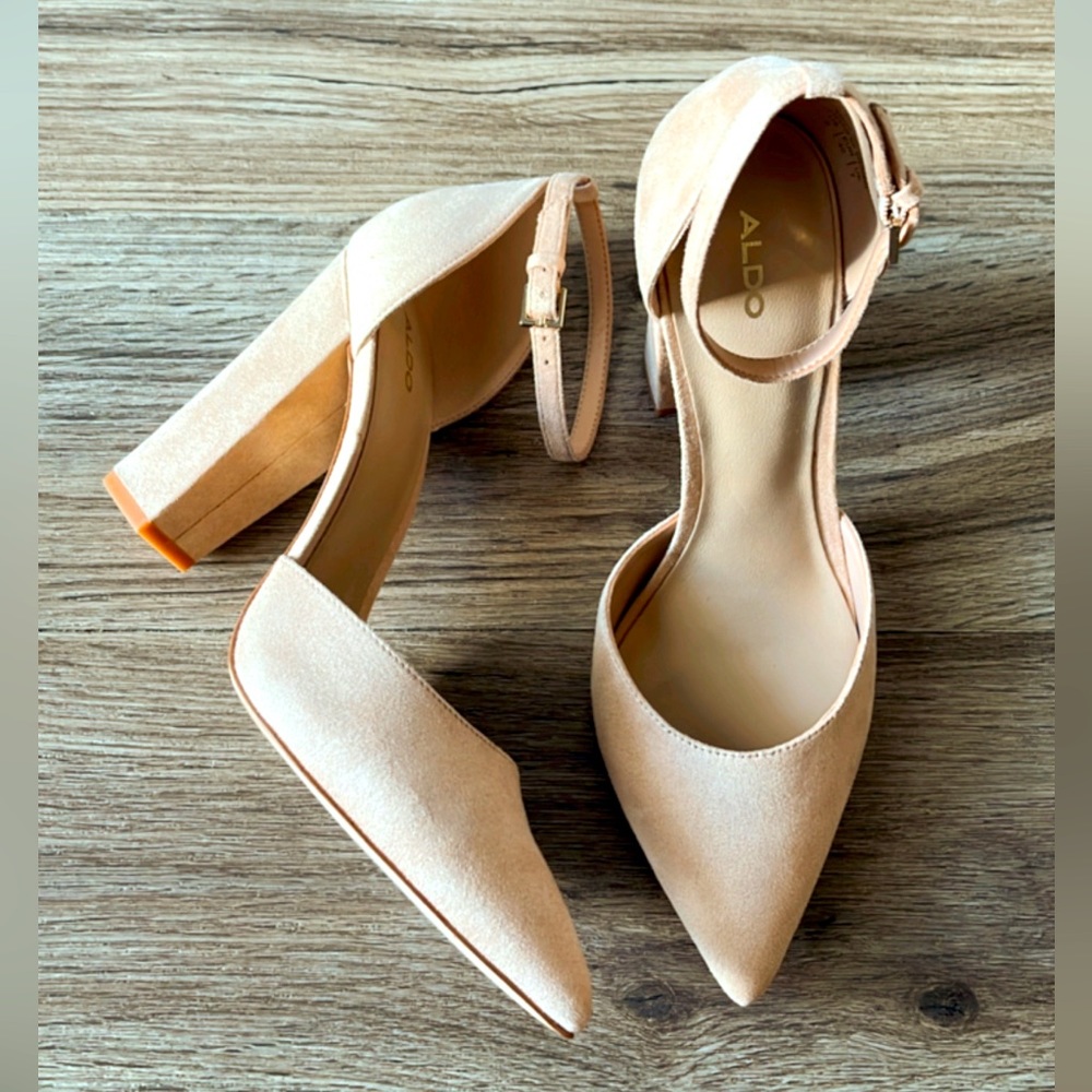 Aldo s9 blush pointed toe chunky heel